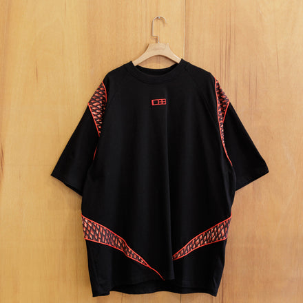 Double Back x TNT - Dragon Sacle T-Shirt Oversized - Black