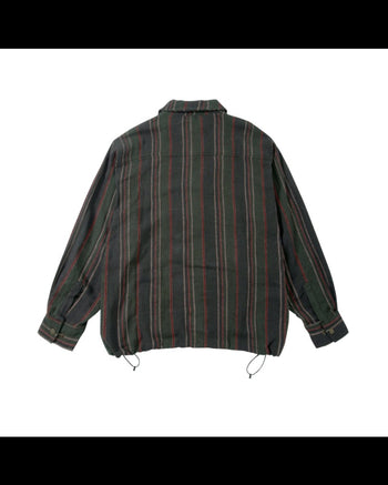 Unlimited Mote - Stripe Linen Balloon Jacket - Green