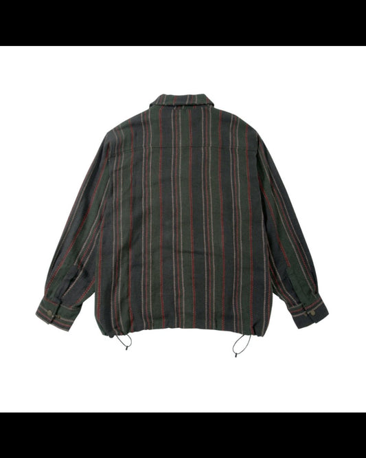 Unlimited Mote - Stripe Linen Balloon Jacket - Green