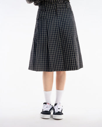 PUSHPUSH - Gingham Midi Skirt - Golden Noir
