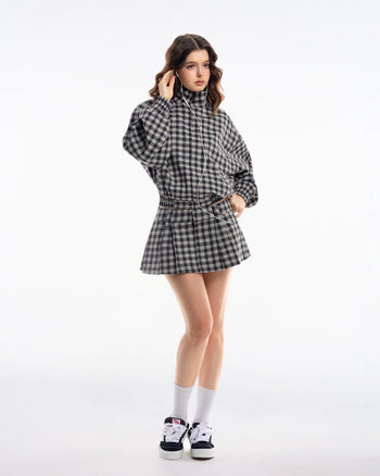 PUSHPUSH - Gingham Mini Skirt - Mono