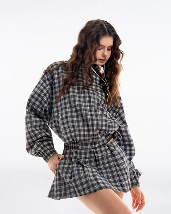 PUSHPUSH - Gingham Mini Skirt - Mono