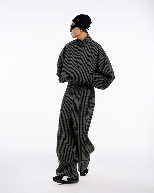 PP - Gingham Wide Pants - Golden Noir