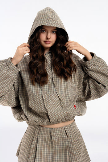 PP - Gingham Half-Zip Hoodie - Vintage Gingham