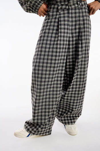 PUSHPUSH - Gingham Wide Pants - Mono