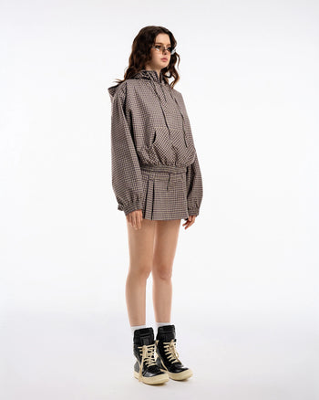 PP - Gingaham Half-Zip Hoodie - Mauve Gingham