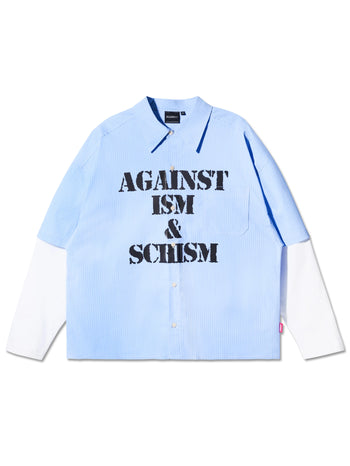 Against Lab - Ism& Schism Layered Shirt - Blue
