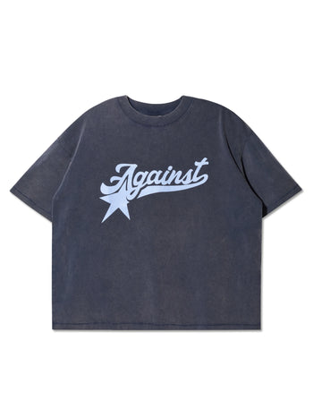 Against Lab - A-Star Washed Boxy Tee - Mid Night