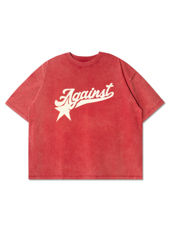 Against Lab - A-Star Washed Boxy Tee - Red