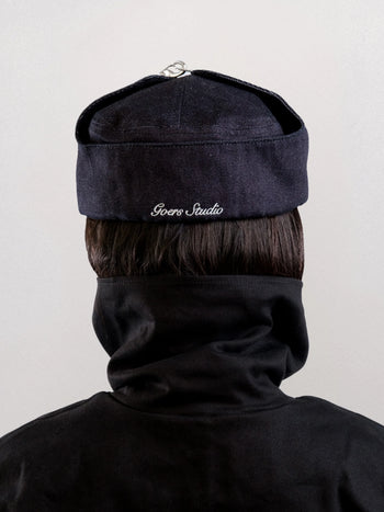 Goers Studio - Bennett Denim Fitted Trapper Hat - Black