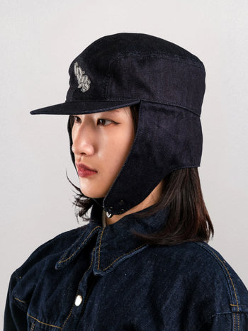 Goers Studio - Bennett Denim Fitted Trapper Hat - Black