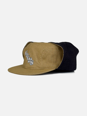 Goers Studio - Bennett Denim Fitted Trapper Hat - Beige & Black