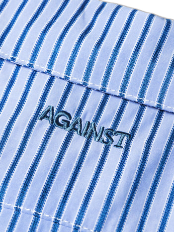 Against Lab - Stripe Miguel Shirt - Blue