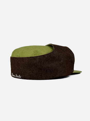 Goers Studio - Bennett Denim Fitted Trapper Hat - Grass Green