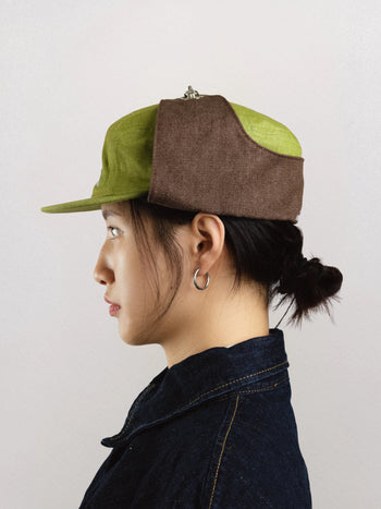 Goers Studio - Bennett Denim Fitted Trapper Hat - Grass Green