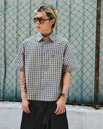 Against Lab - Seersucker Miguel Shirt - Blue
