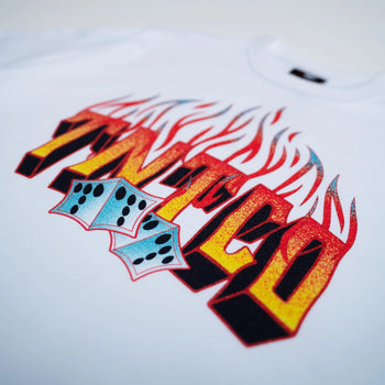 TNT - Flaming Dice Tee - White