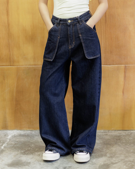 Leftroom Navy Big Pockets Jeans