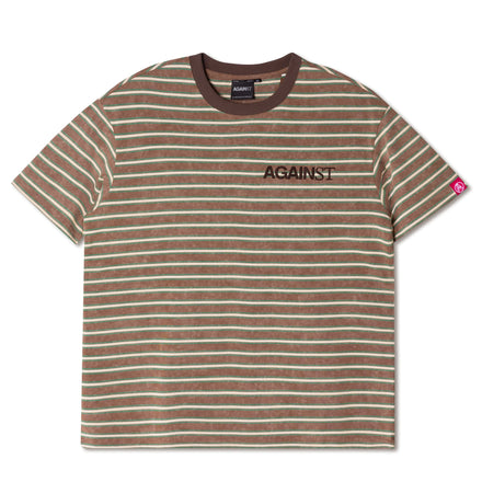 Against Lab - Chainstitch Stripe Tee - Brown