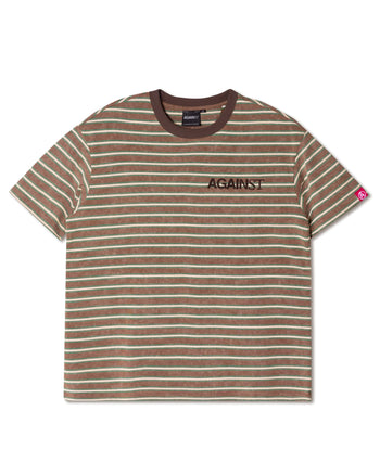 Against Lab - Chainstitch Stripe Tee - Brown