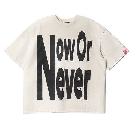 Against Lab - Now or Never Boxy Tee Washed - Cream