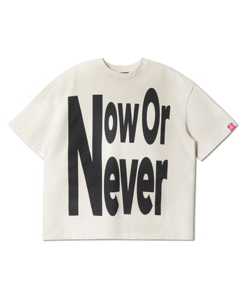 Against Lab - Now or Never Boxy Tee Washed - Cream
