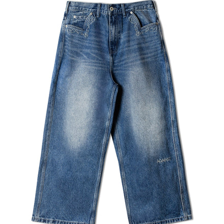 Against Lab - Cowboy Washed Perfect Jeans - Blue