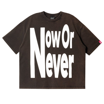 Against Lab - Now or Never Boxy Tee Washed - Brown