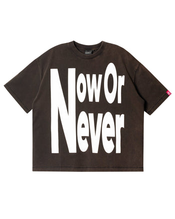 Against Lab - Now or Never Boxy Tee Washed - Brown