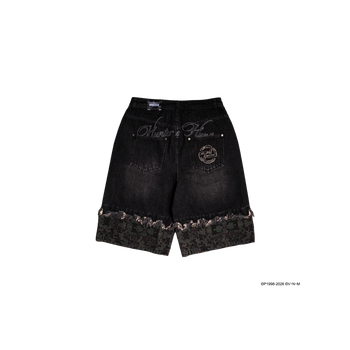 TNT X HUNTER - HXH Camo Ripped Jort - Black