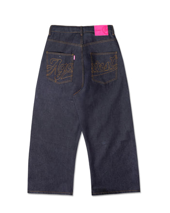Against Lab - Star Logo Raw Jeans