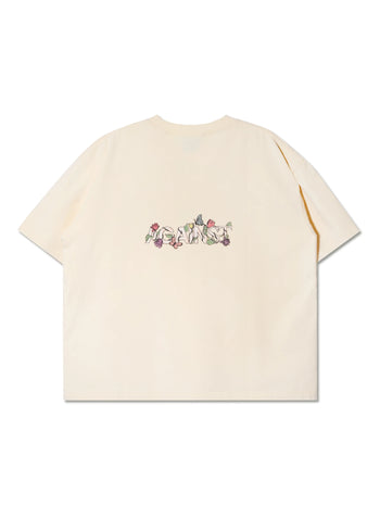 Against Lab - Washed Butterfly Boxy Tee - Cream