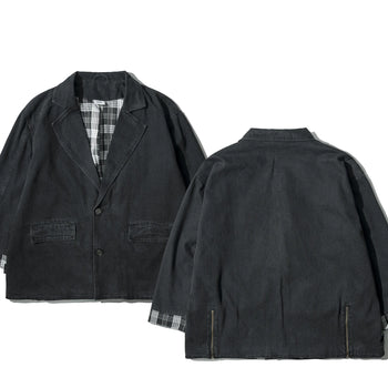 AGILITY MIAO Patchwork Denim Blazer