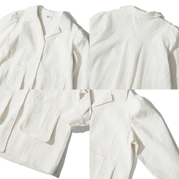 AGILITY MIAO Texture Pocket Shirts - Beige