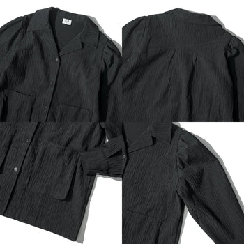 AGILITY MIAO Texture Pocket Shirts - Black