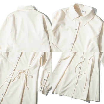 AGILITY MIAO 2WAY Long Shirt Dress - Beige