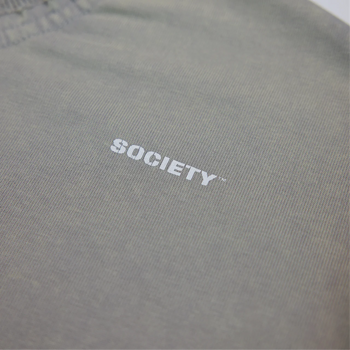 Society Raw Edge Washed Uniform T-Shirt - Light Grey