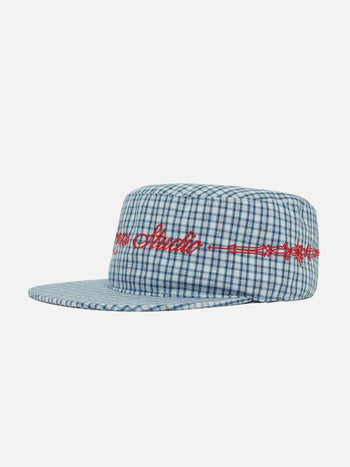 Goers Studio - Plaid Pillbox Strapback Cap - Blue