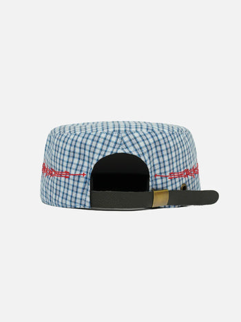 Goers Studio - Plaid Pillbox Strapback Cap - Blue