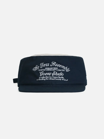 Goers Studio - Unforgettable Pillbox Strapback Cap - White & Navy
