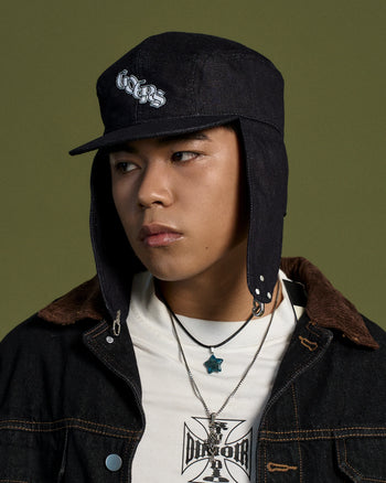 Goers Studio - Bennett Denim Fitted Trapper Hat - Black