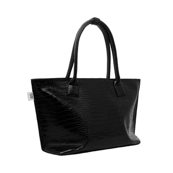 Money Alter - Croco Leather Tote Bag - Black