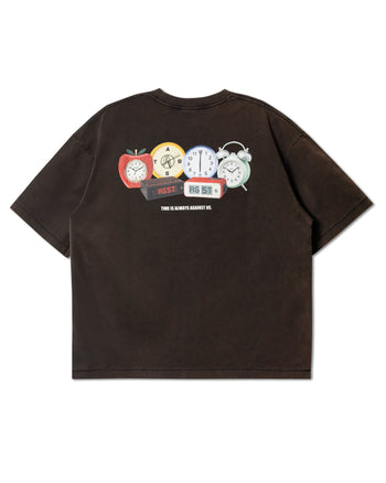 Against Lab - Now or Never Boxy Tee Washed - Brown
