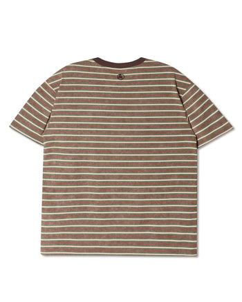 Against Lab - Chainstitch Stripe Tee - Brown