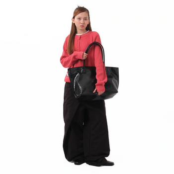 Money Alter - Croco Leather Tote Bag - Black