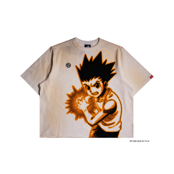 TNT X HUNTER - Jajaken Ripped Crop Tee - Beige