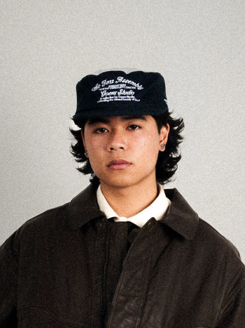 Goers Studio - Unforgettable Pillbox Strapback Cap - White & Navy