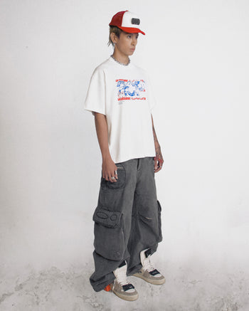 PISTOL - ACP  "Bleu Blanc Rouge " Boxy Tee - White