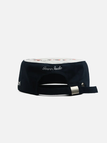 Goers Studio - Unforgettable Pillbox Strapback Cap - White & Navy