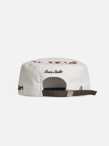 Goers Studio - Unforgettable Pillbox Strapback Cap - Brown&White